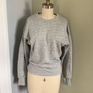 Carbon38 light gray pleated sleeve sweatshirt